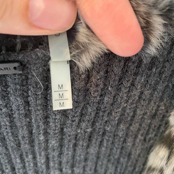 Elie Tahari Silver Rabbit Fur Sweater Vest M - Picture 7 of 14